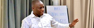 Michael Kamukulu during field work in a Tanzanian public school
